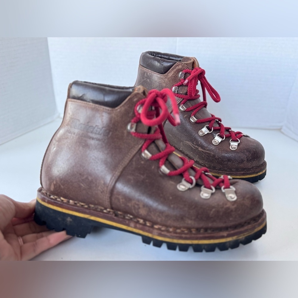 Vintage Raichle Mountaineering Lace Up Outdoor Chunky Brown Leather Boots Size 6